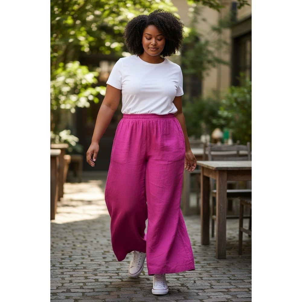 Old Navy Hot Pink Wide Leg Pull On Pants 2X NWT